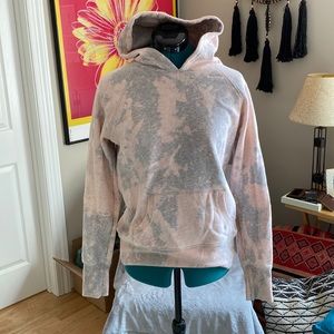 Reebok Hoodie in Pink and Grey tie dye. Size medium